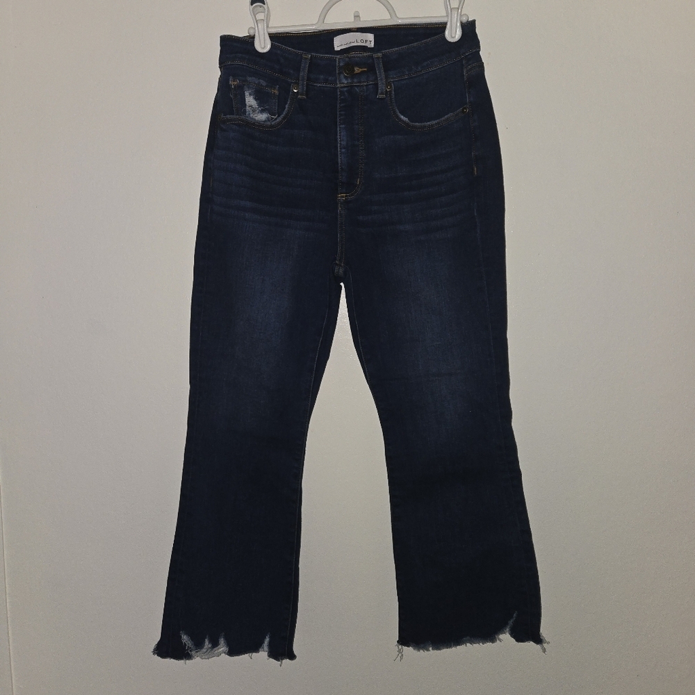 LOFT Dark Blue Wide Leg Jeans